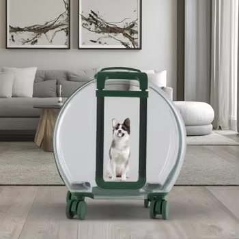 PC Trolley Pet Carrier กระเป๋าเดินทางกระเป๋ากลางแจ้งคุณภาพสูงโปร่งใส
